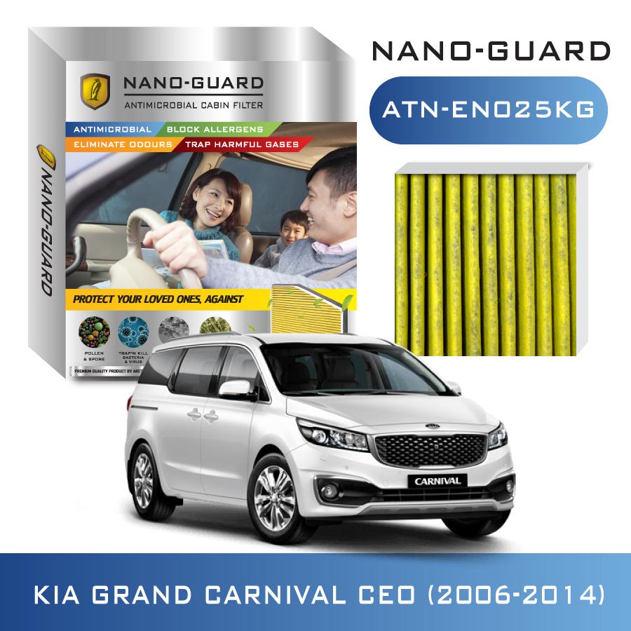 กรองแอร์ Kia Grand Carnival Ceo (2006-2014)  ATN-EN025KG (ARCTIC NANO-GUARD FILTER ฆ่าเชื้อโรค+ดูดกลิ่นเหม็น+ดักสารก่อภูมิแพ้)