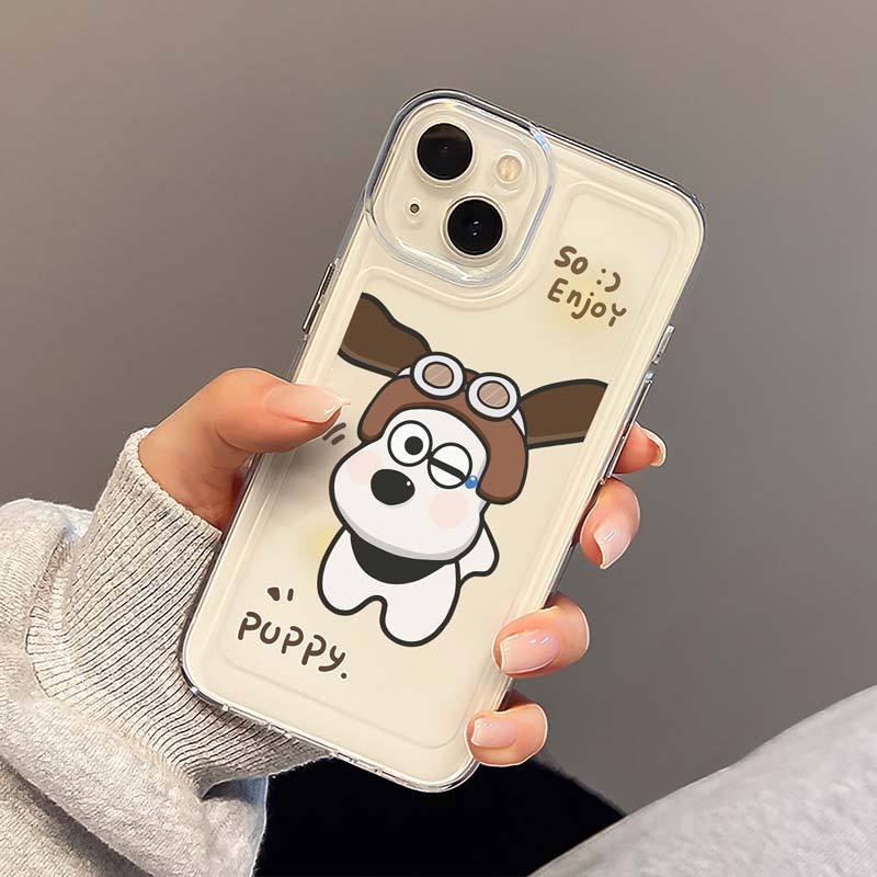For IPhone 14 Pro Max IPhone Case Thickened TPU Soft Case Clear Case Shockproof Plating Button Cute Cartoon Compatible for 13 Pro Max