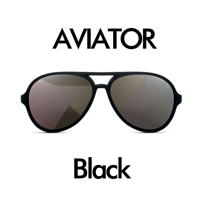 [Age 3-6 ] แว่นกันแดดสีดำ [Aviator Black Sunglasses]