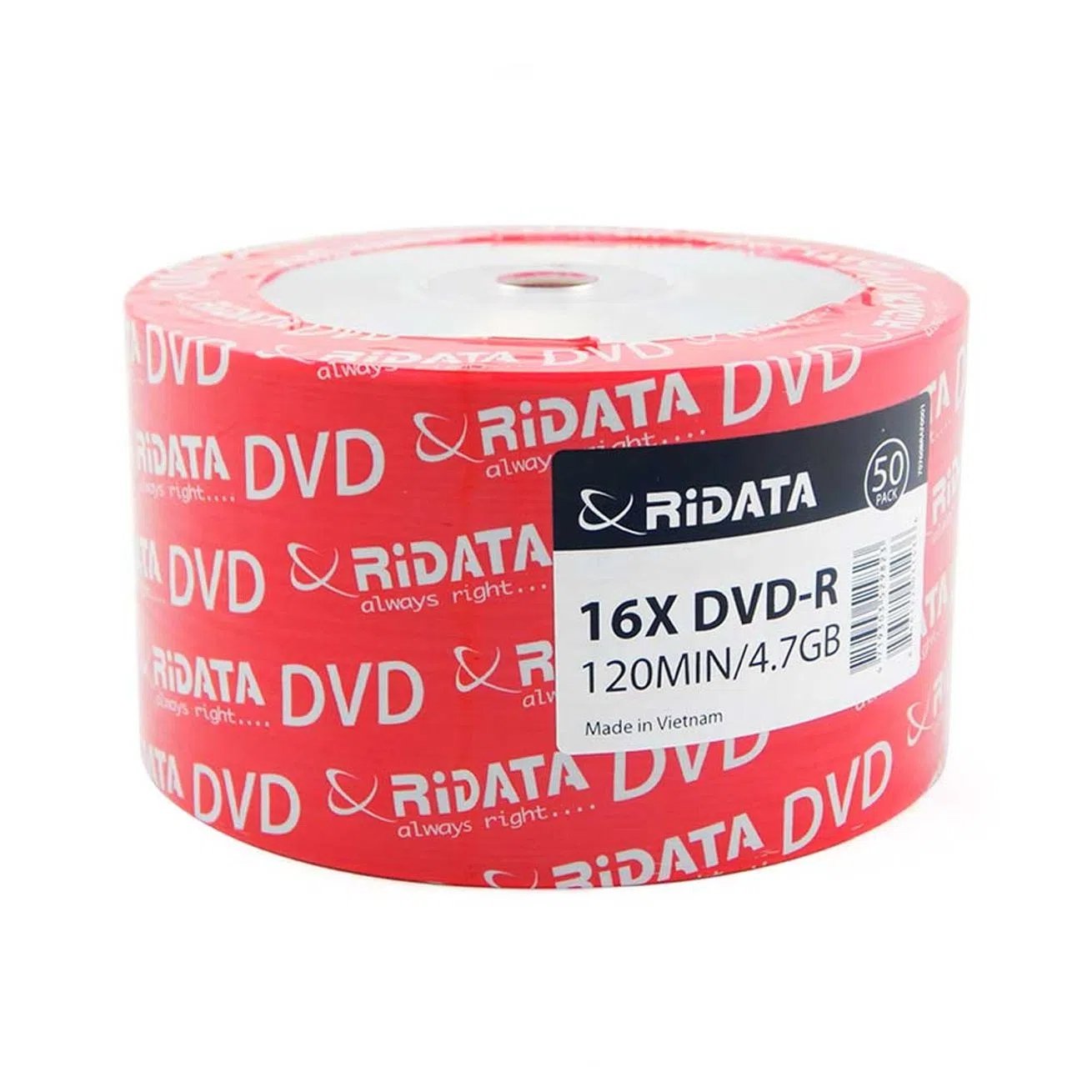 RiData แผ่นDVD-R 16X 120MIN 4.7GB 1 หลอด = 50 แผ่น