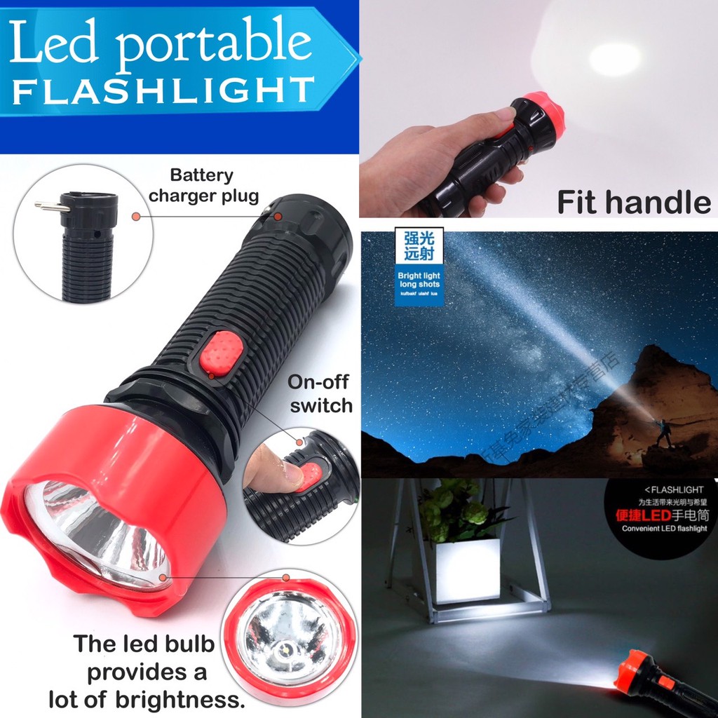 (+Promotion) Led Portable Flashlight ไฟฉายพกพาหลอด Led สว่างพิเศษ แบบชาร์ตในตัว สวิทว์ เปิด/ปิด ในตัว ราคาถูก ไฟฉาย ไฟฉาย แรง สูง ไฟฉาย คาด หัว ไฟฉาย led