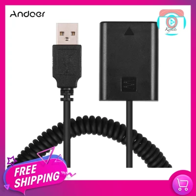 Andoer 5V USB NP-FW50 Dummy Battery Pack Coupler Adapter with Flexible Spring Cable Compatible with Sony A7 A7II A7R A7S A7RII A7SII A6000 A5000 A3000 NEX5 NEX3 ILDC Camera