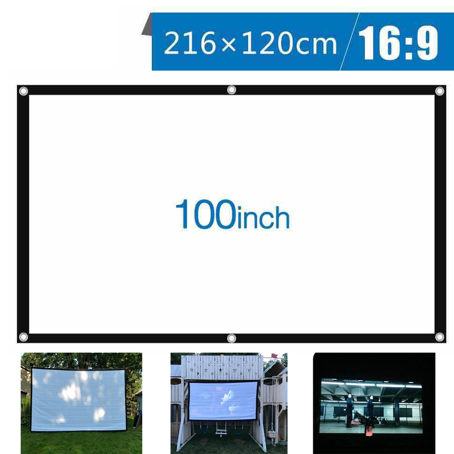 จอโปรเจคเตอร์ แบบตั้งโต๊ะขนาดเล็กแบบพกพา สะดวกสะบาย ขนาด 100/120 นิ้วพับ อัตราส่วน 16: 9 projector screen Bomart