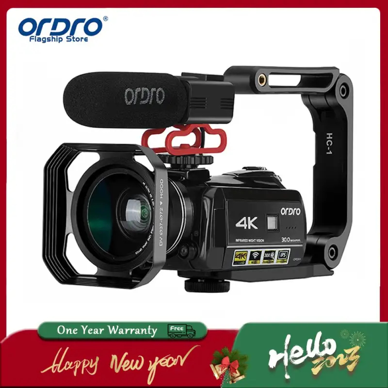 ภาพสินค้าORDRO HDR-AC3 30MP 4K Digital Video Camera Ultra HD Photography IR Night Vision WiFi for Vlogging Yo Camcorder จากร้าน ORDRO Flagship Store บน Lazada ภาพที่ 1