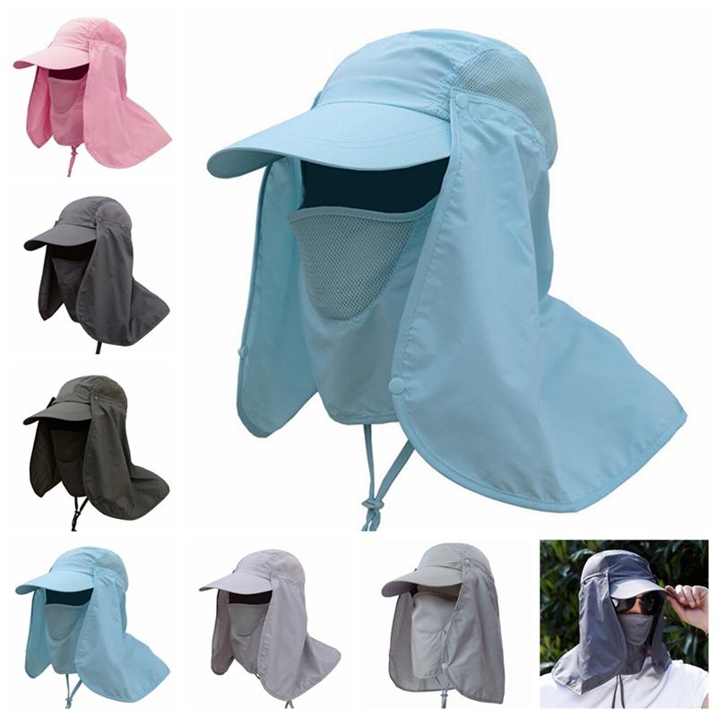 Outdoor Sun Shield Neck Face Mask Mesh Floppy Flap Hat Cap Visor REMAI01 ThaiPick