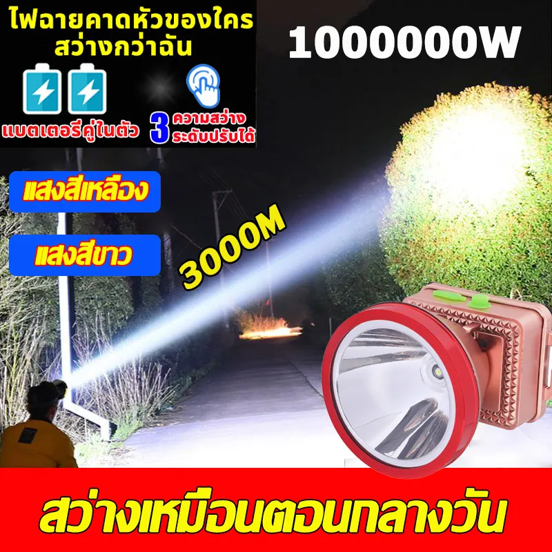 ภาพสินค้ารับประกัน 5 ปี LED ไฟฉายสวมหัว ส่องแสงไ ไกล1500m เวลาการใช้งานยาวนาน 20 ชม แบตเตอรี่ทนทาน กันน้ำกันฝน ชาร์จได้ จากร้าน Thailand Shopping Paradise บน Lazada ภาพที่ 1