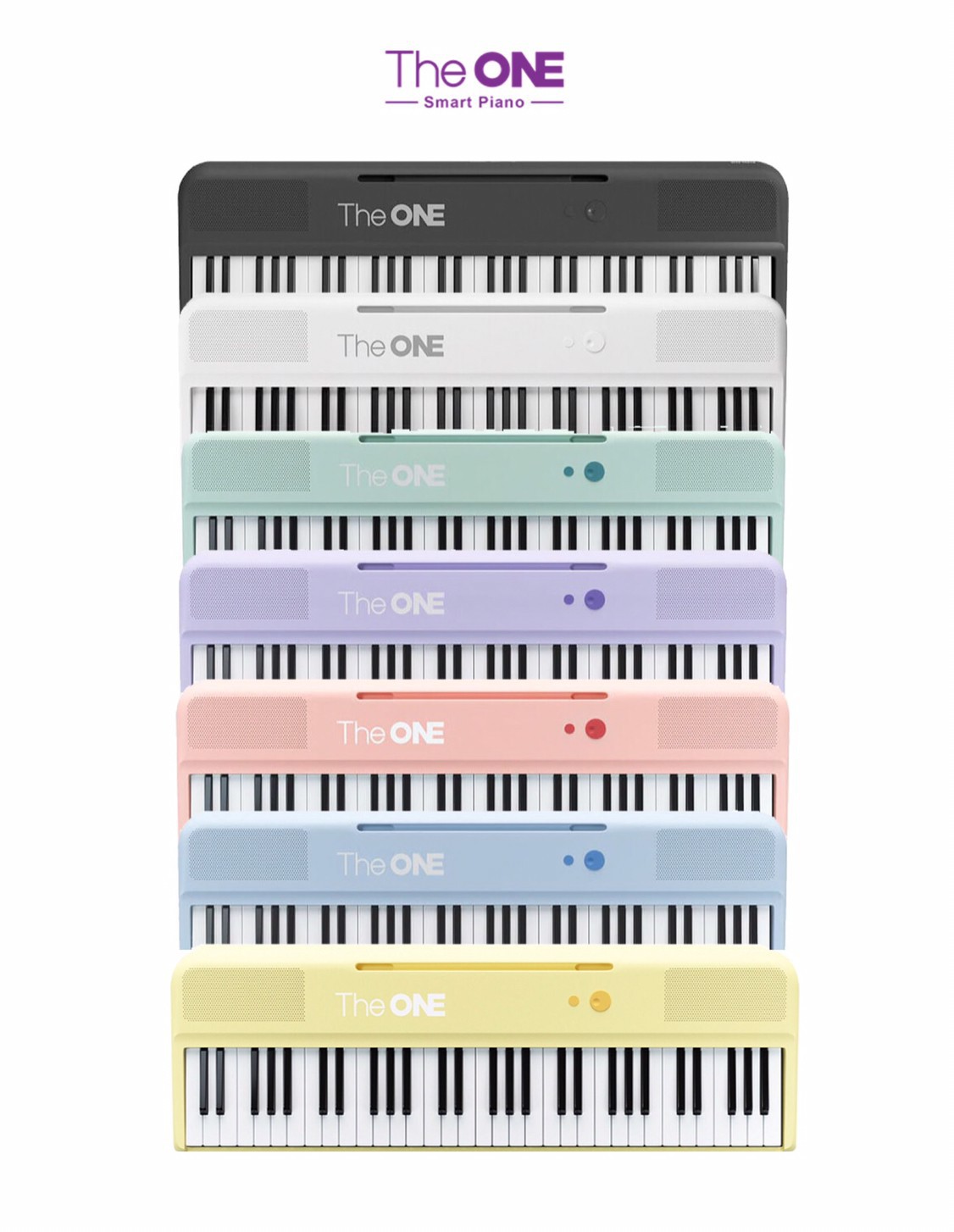 The ONE Smart Piano Color 61Key Smart Keyboard with 256 Tones, LED