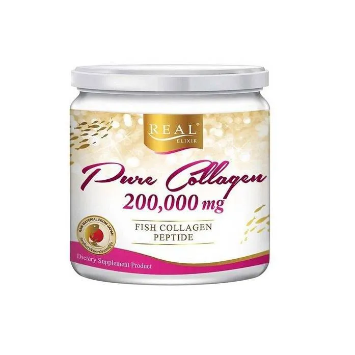 ร้านไทย ส่งฟรี Real Elixir Pure Collagen เพียว คอลลาเจน มาให้เลือก 3 ขนาด เล็ก ขนาด 50 กรัม เก็บเงินปลายทาง