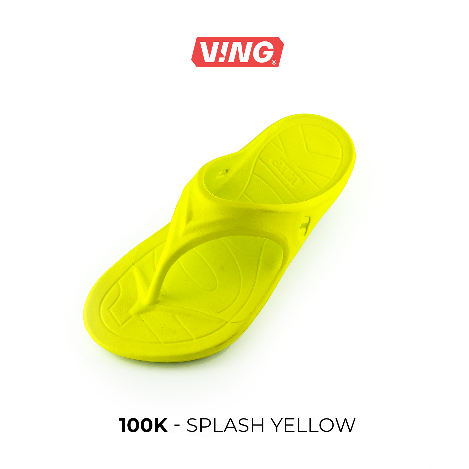 รองเท้าแตะวิ่งมาราธอน VING รุ่น 100K - สีเหลือง Splash Yellow (รวมสายรัดข้อเท้า เลือกสีได้) Running Sandals - รองเท้าแตะสุขภาพ [ส่งฟรี]