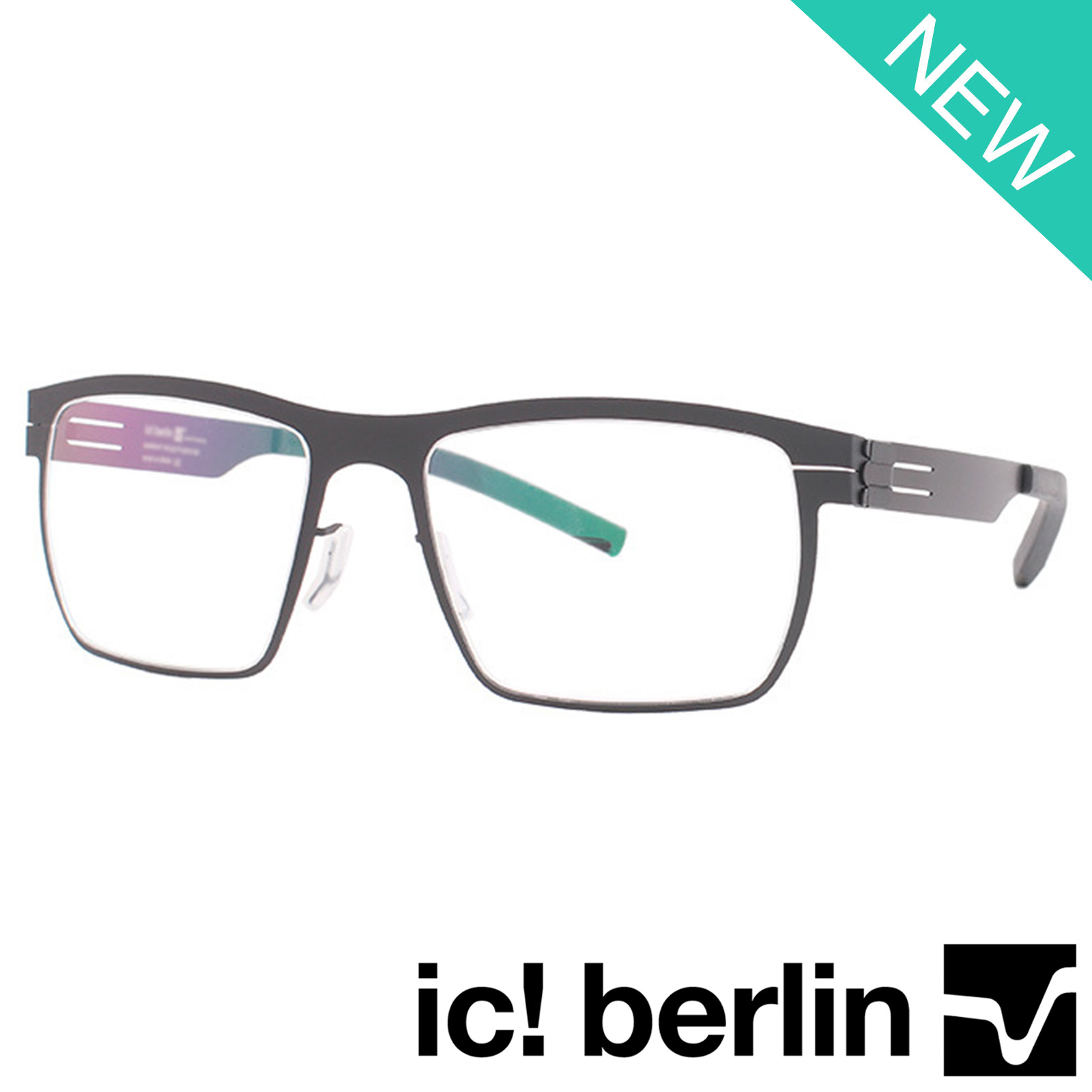 Ic Berlin แว่นตา รุ่น 038 C-2 สีเทา กรอบเต็ม Rectangle ทรงสี่เหลี่ยมผืนผ้า ขาข้อต่อ วัสดุ สแตนเลส สตีล (สำหรับตัดเลนส์) กรอบแว่นตา สวมใส่สบาย น้ำหนักเบา มีความแข็งแรงทนทาน Full frame Eyeglass leg joints Stainless Steel material Eyewear Top Glasses