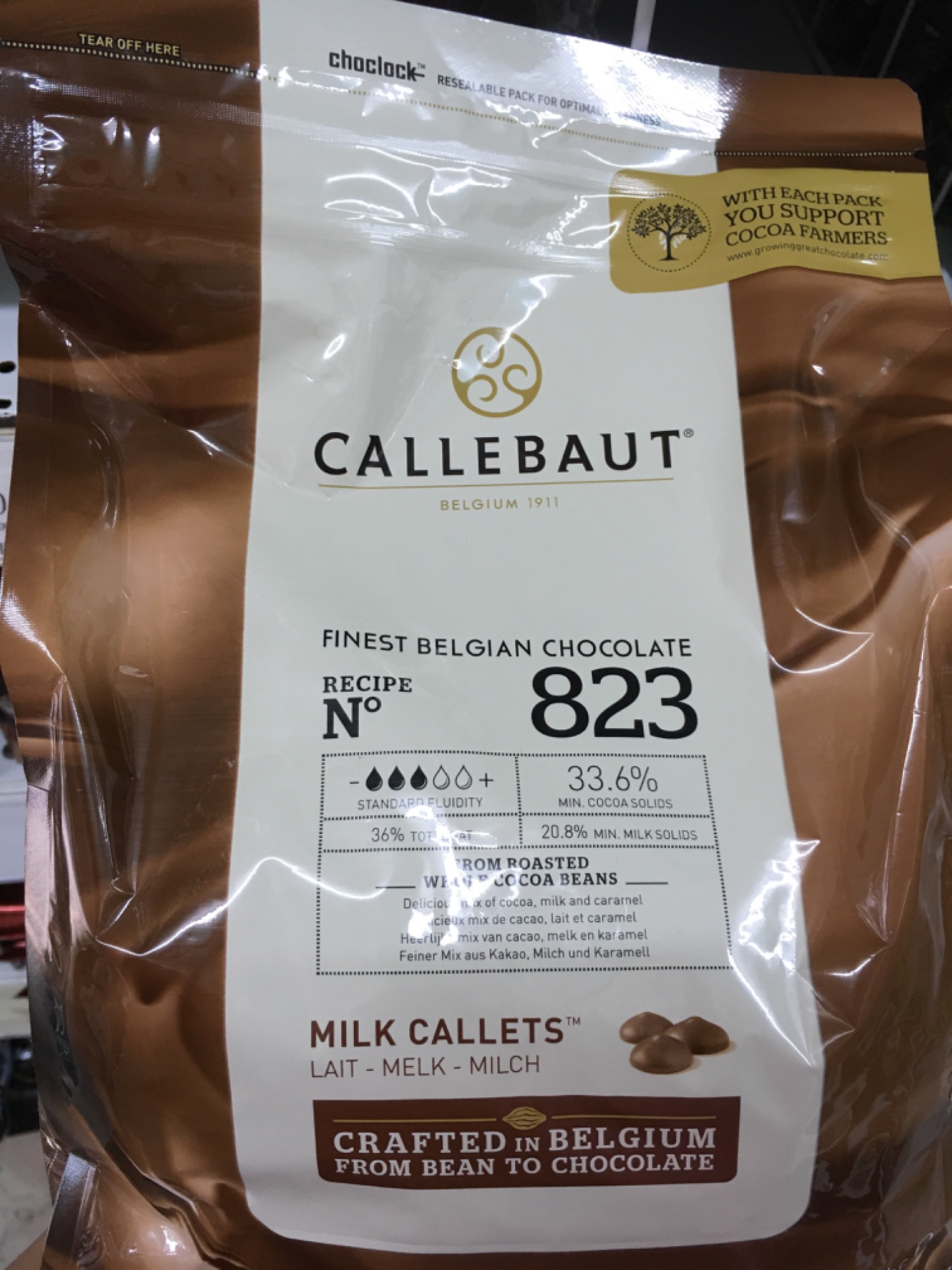 Milk chocolate ;33.6%แท้ 2.5กกจากเบลเยี่ยมCallebaut