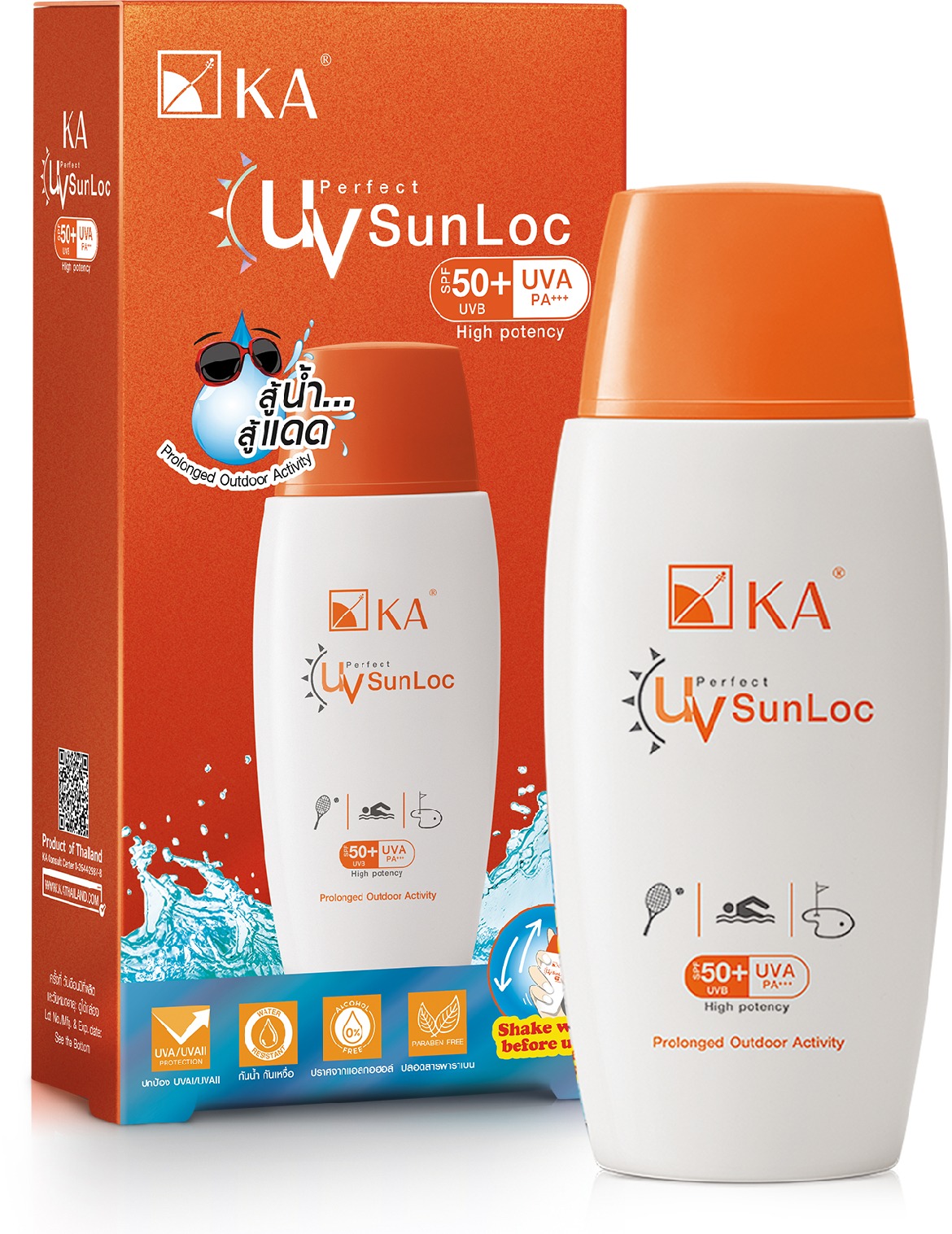 KA UV Perfect Sunloc SPF 50+ PA+++ (สีขาว) 60 ml./ เคเอ ยูวี เพอร์เฟค ซันล็อค เอสพีเอฟ50 พีเอ+++ 60มล. โลชั่นกันแดด