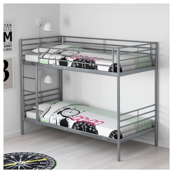 Bunk bed for 2, 90x200 cm - Steel - Silver
