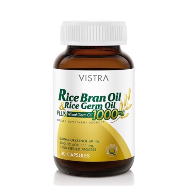 Vistra Rice bran oil & Rice Germ 1000mg 40 capsules น้ำมันรำข้าวและน้ำมันจมูกข้าว 1000 มก.40 เม็ด