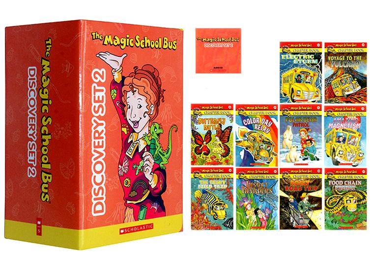 (In stock) สินค้าพร้อมส่ง The Magic School Bus Discovery SET 2 มาในกล่องสวยงาม 10 Books 12 CDs Scholastic