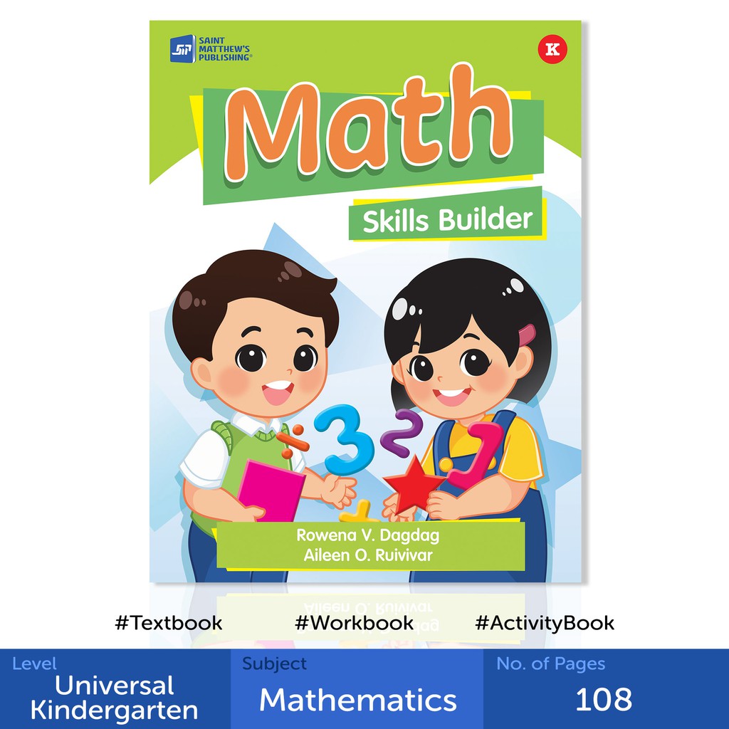 Skills Builder: Math (Kinder) [Educational Books Homeschooling Activity Coloring]