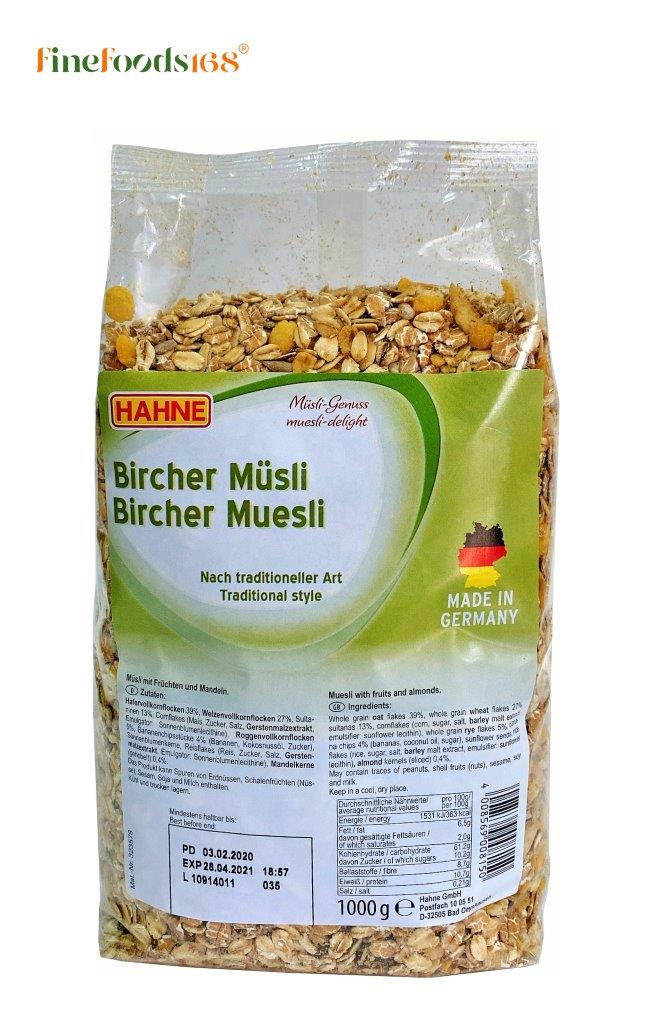 ฮาทเน่ เบริช์เชอร์ มูสลี่ 1000 กรัม Hahne Bircher Muesli 1000 g.