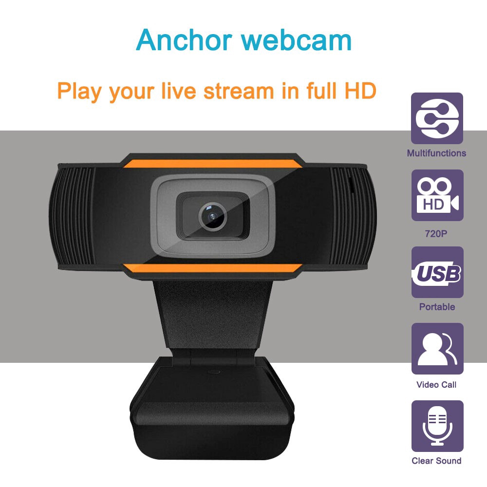 ?กล้องเว็บแคม Webcam 1080P HD fixed focus กล้องคอมพิวเตอร์ 480P พร้อม ไมโครโฟน สำหรับ Skype