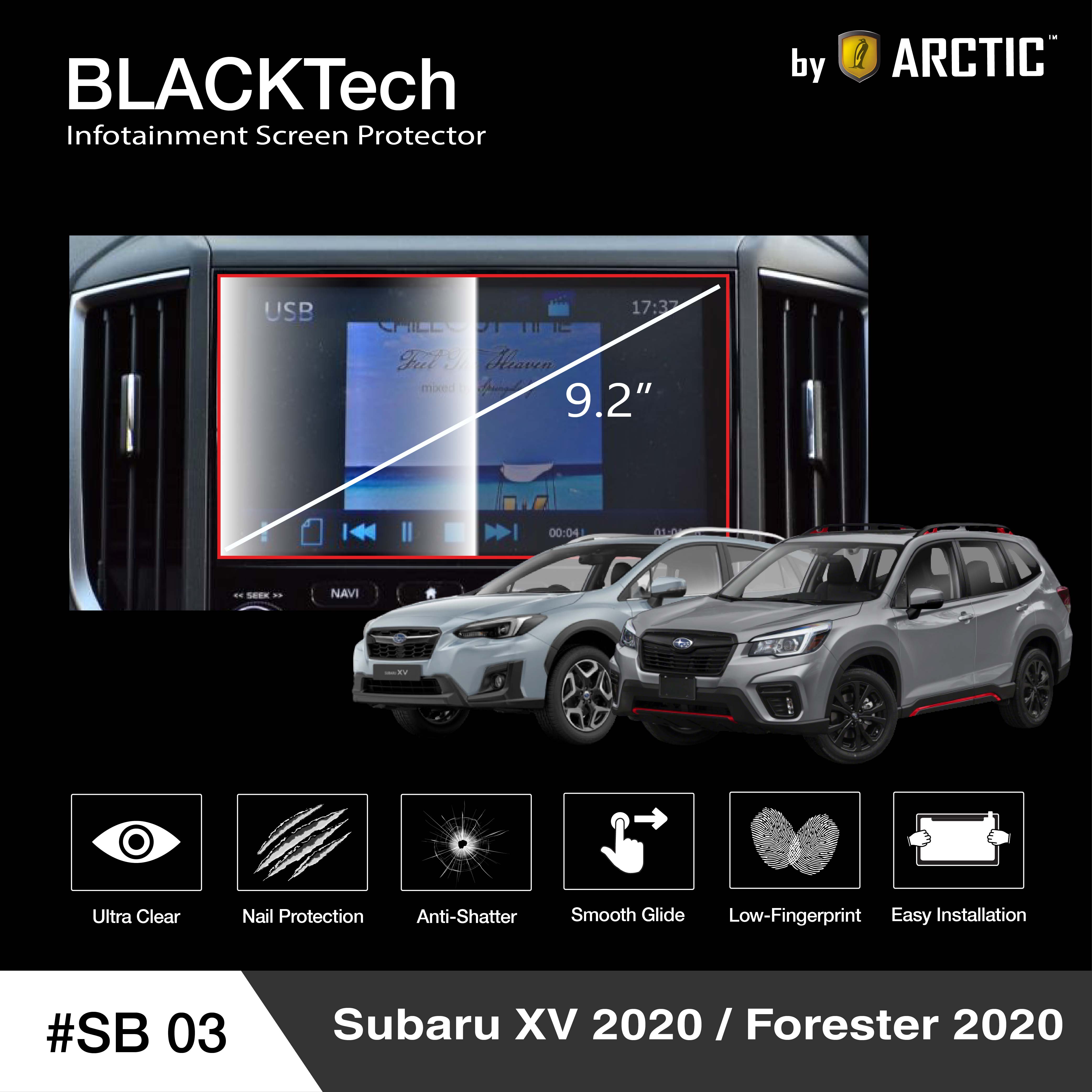 ฟิล์มกันรอยหน้าจอรถยนต์ Subaru XV 2020 / Forester 2020 จอขนาด 9.2 นิ้ว - BLACKTech by ARCTIC