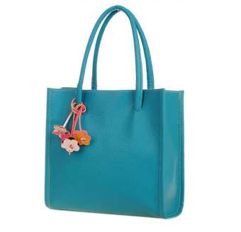 Kobwa Large Capacity Candy Color PU Leather Ladies Handbag Tote Bag  - intl,28x12x40cm
