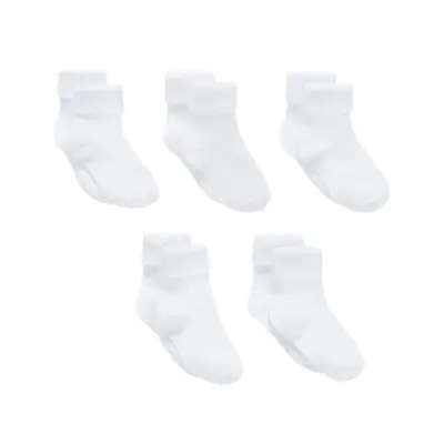 mothercare white turn-over-top socks - 5 pack KA749