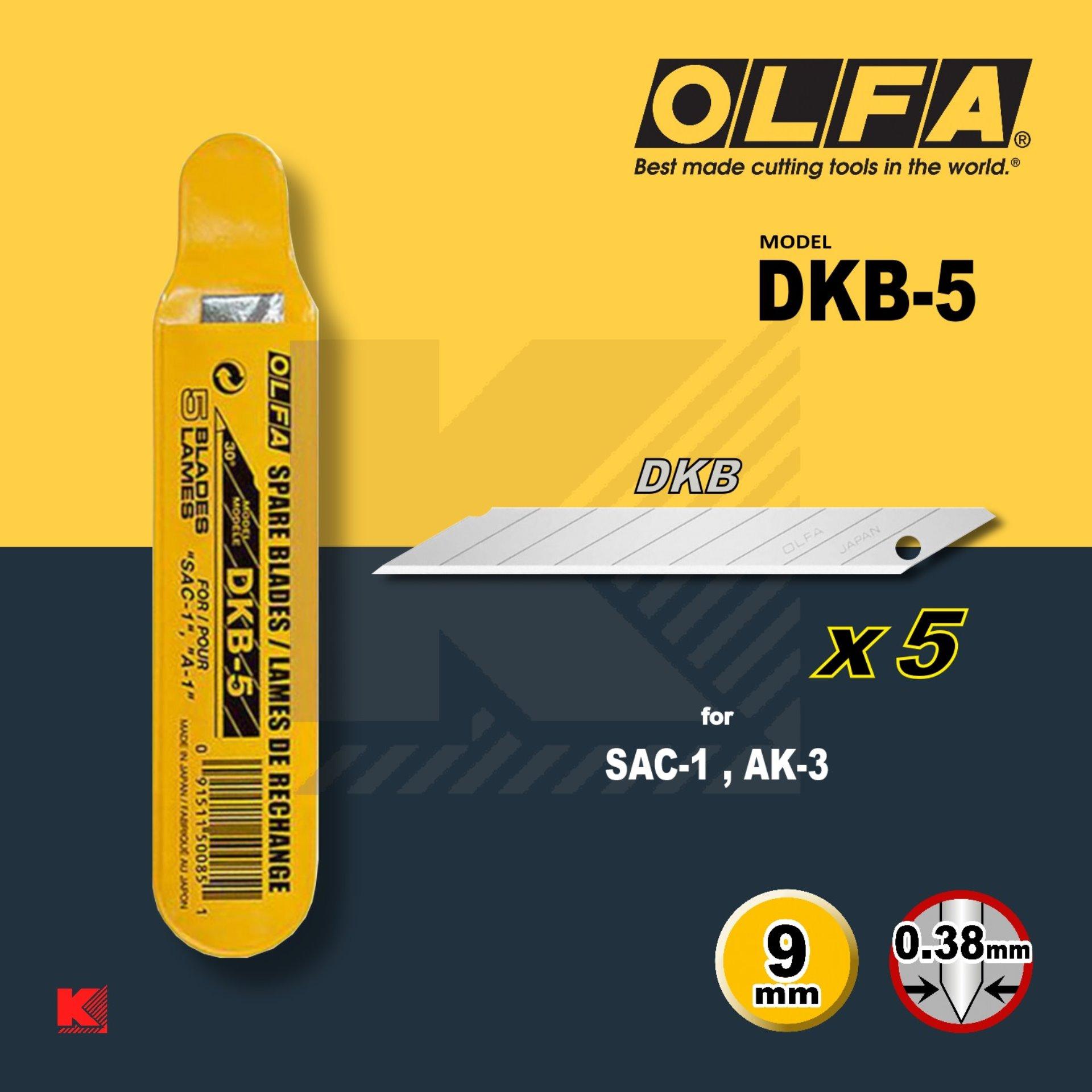 ใบคัตเตอร์ OLFA รุ่น DKB-5 (ใบเล็กมาตราฐาน ปลายแหลม 30 องศา)