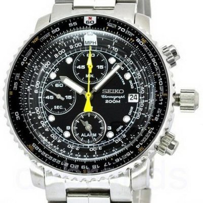 ดูภาพ Karnvera Shop Seiko นาฬิกาข้อมือชาย pilot chronograph alarm SNA411P1 เพิ่มเติม Karnvera Shop Seiko นาฬิกาข้อมือชาย pilot chronograph alarm SNA411P1