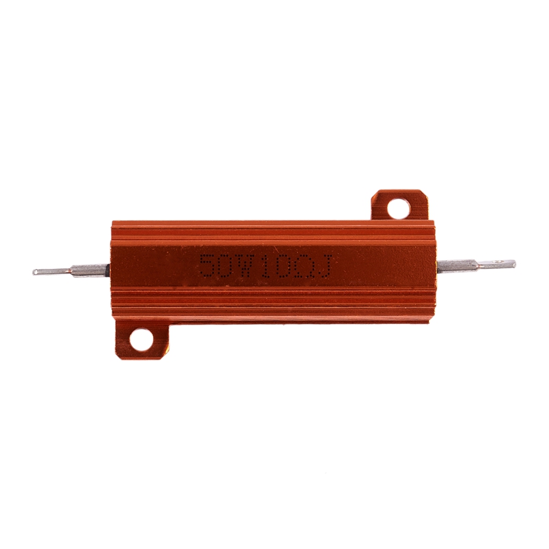 Gold Tone Screw Tab 50W 10 Ohm 10R Aluminium Clad Resistor 5% Tolerance