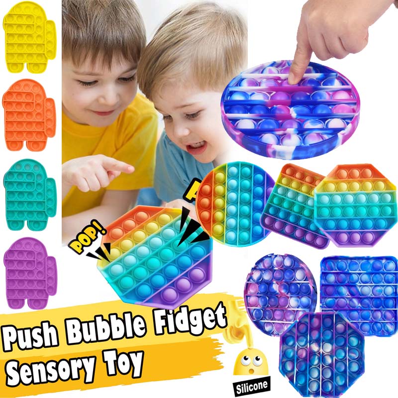 【Truth】ของเล่น มีสีสัน Push Pop Bubble Sensory Fidget Toy ของเล่นเด็ก สําหรับเล่นคลายเครียด ของเล่นบีบอัด