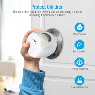 DFIG 4PCS/Bag Detachable Durable Child Proof Ball Shape Safe Protective Plastic Kids Home Accessory Handle Sleeve Safety Lock Cover Door Knob Cover