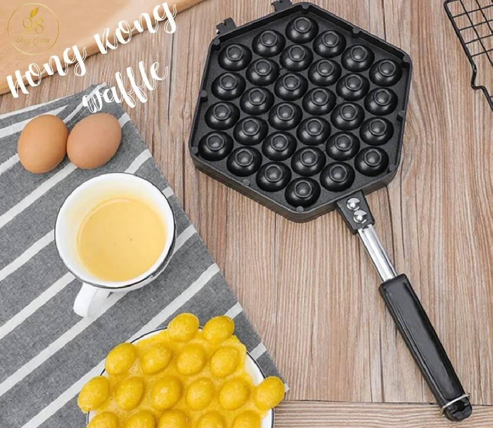กระทะวาฟเฟิลไข่ (วาฟเฟิลฮ่องกง) Egg Waffle Pan 30 หลุม สำหรับใช้กับเตาแก๊สเท่านั้น