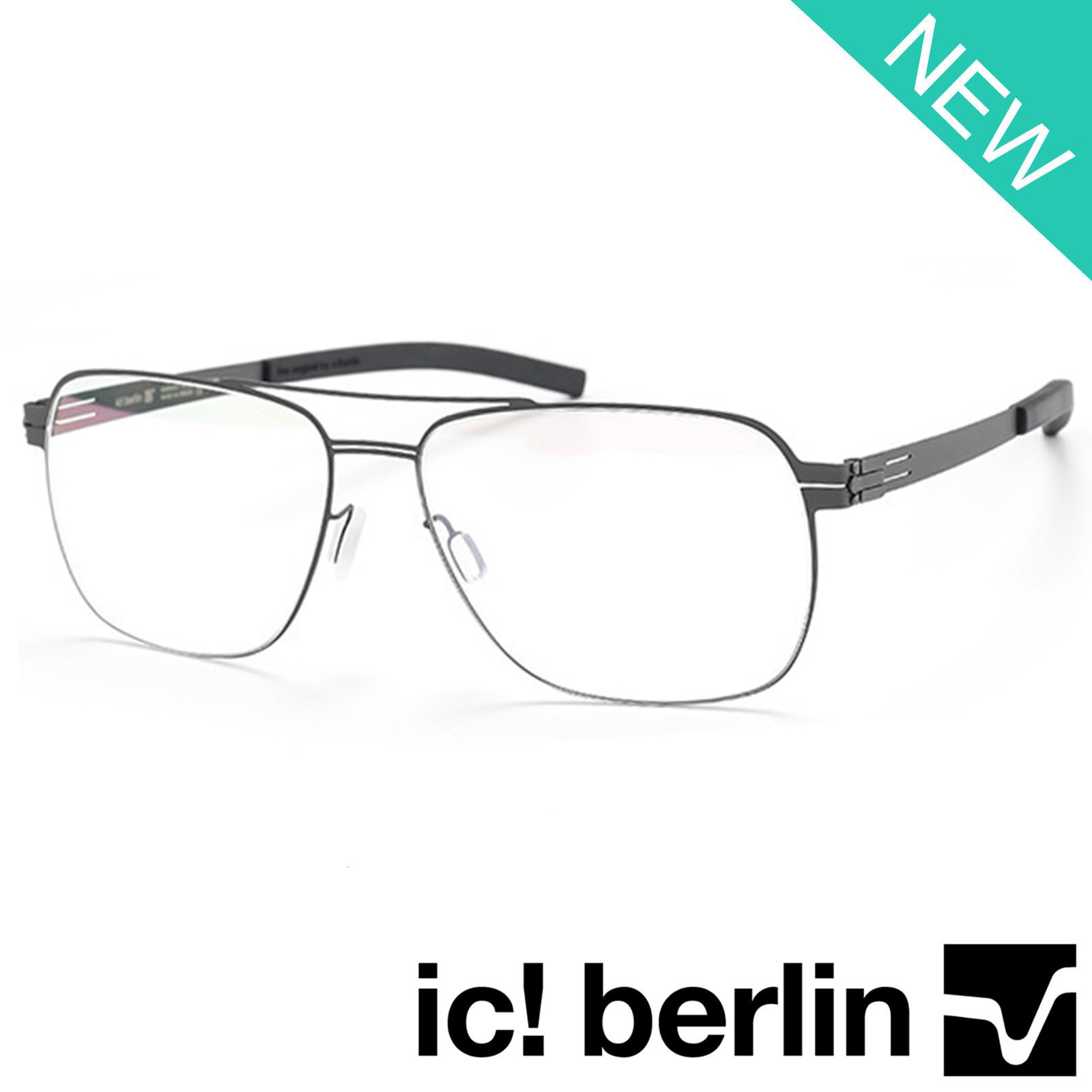 Ic Berlin แว่นตา รุ่น 032 C-2 สีเทา กรอบเต็ม Square shape ทรงเหลี่ยม ขาข้อต่อ วัสดุ สแตนเลส สตีล (สำหรับตัดเลนส์) กรอบแว่นตา สวมใส่สบาย น้ำหนักเบา ไม่ตกเทรนด์ Full frame Eyeglass leg joints Stainless Steel material Eyewear Top Glasses