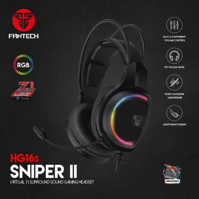 Fantech HG16s Sniper II Virtual 7.1 Surround Over-Ear RGB USB Gaming Headset