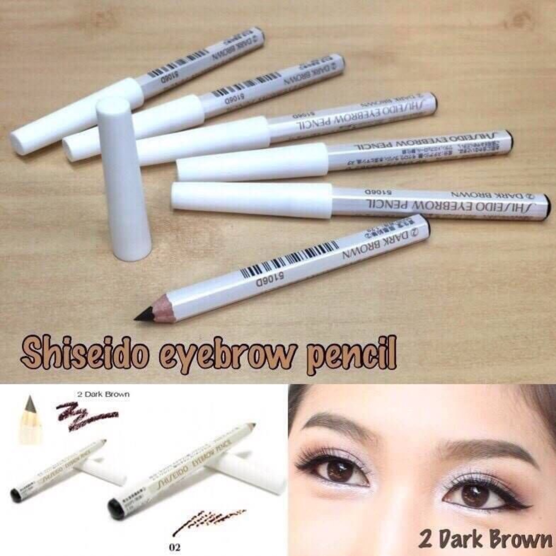 Shiseido Eyebrow Pencil  No.02 Dark Brown  สีน้ำตาลเช้ม 1.2g. ดินสอเขียนคิ้ว ซิเซโด้