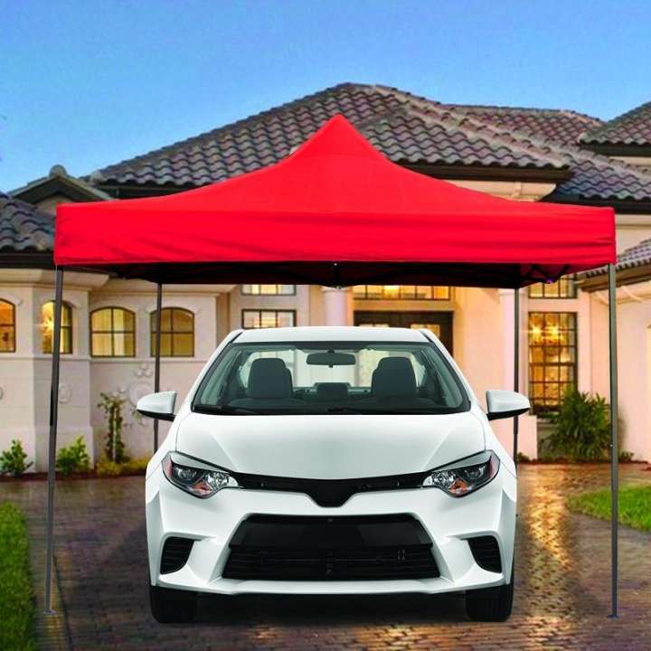 B&G Tent เต็นท์จอดรถพับได้ โรงจอดรถพับได้ ที่จอดรถพับได้ กันฝน กันแดด ขนาด 3 x 3 เมตร (Red)