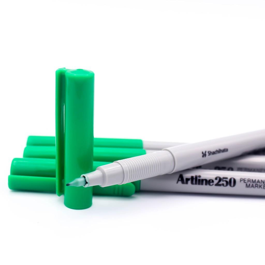 Electro48 ปากกามาร์คเกอร์ อาร์ทไลน์ หัวเข็ม 0.4 มม. ชุด 4 ด้าม  (สีเขียว) เขียนได้ทุกพื้นผิว
