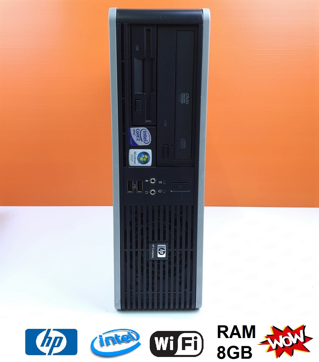 HP Compaq dc7900 Small Form Factor-CPU intel E8400 3.0GHz -RAM 8GB -HDD 160GB SATA -Wi-Fi