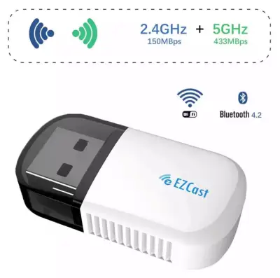 Ezcast Wireless USB WIFI Adapter 5G/2.5G Bluetooth 4.2 Dual Band AC 600Mbps
