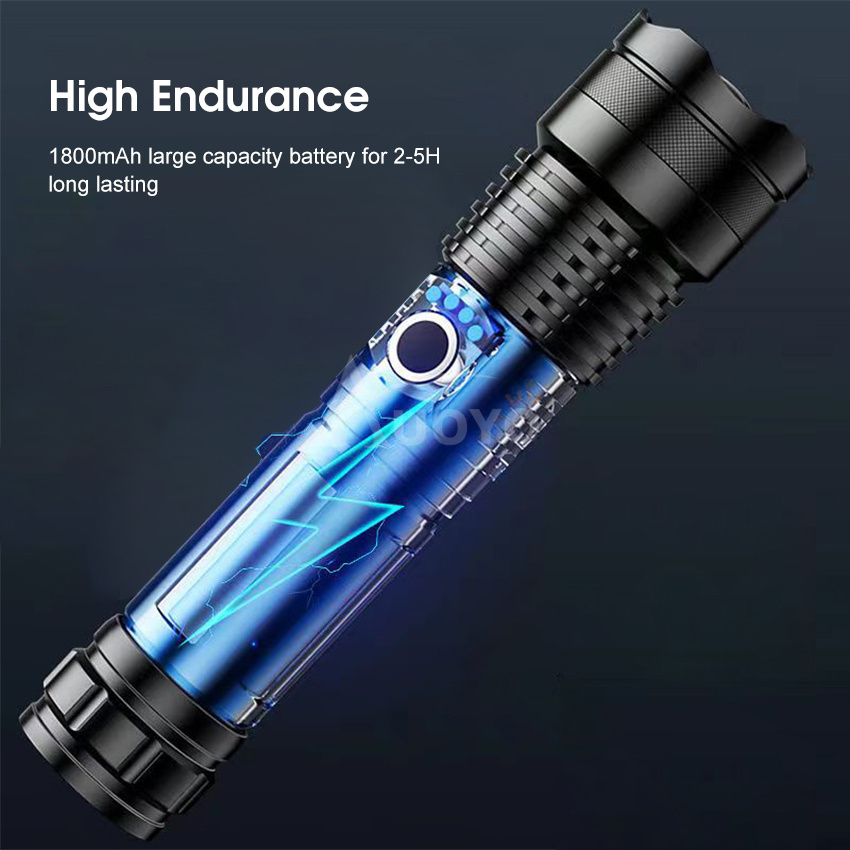 Auoyo Imitate P50 Strong Light Portable Multi-function Flashlight Remote Display Charging Waterproof Outdoor Flashlight Camping Outdoor Lamp Outdoor Waterproof Torchlight