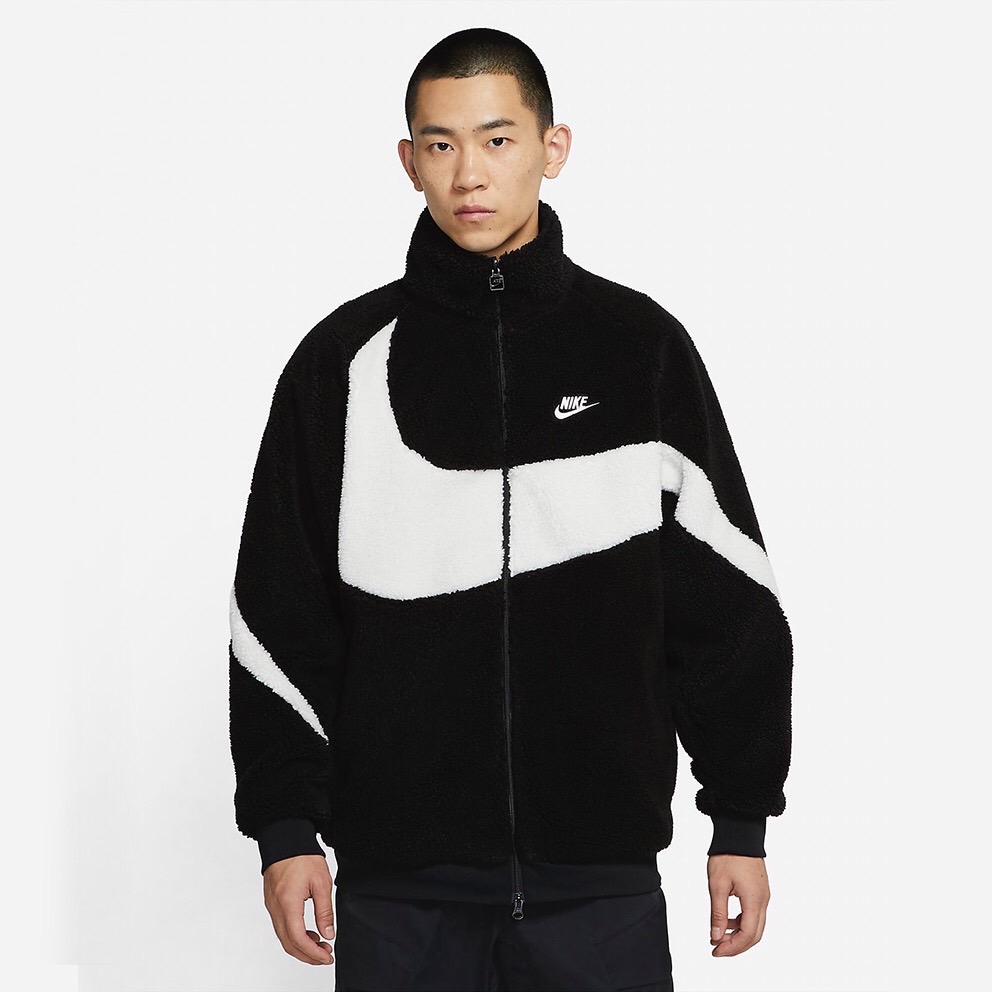 Nike Sportswear Swoosh Full-Zip Reversible Boa Jacket (สีดำ) | Lazada.co.th