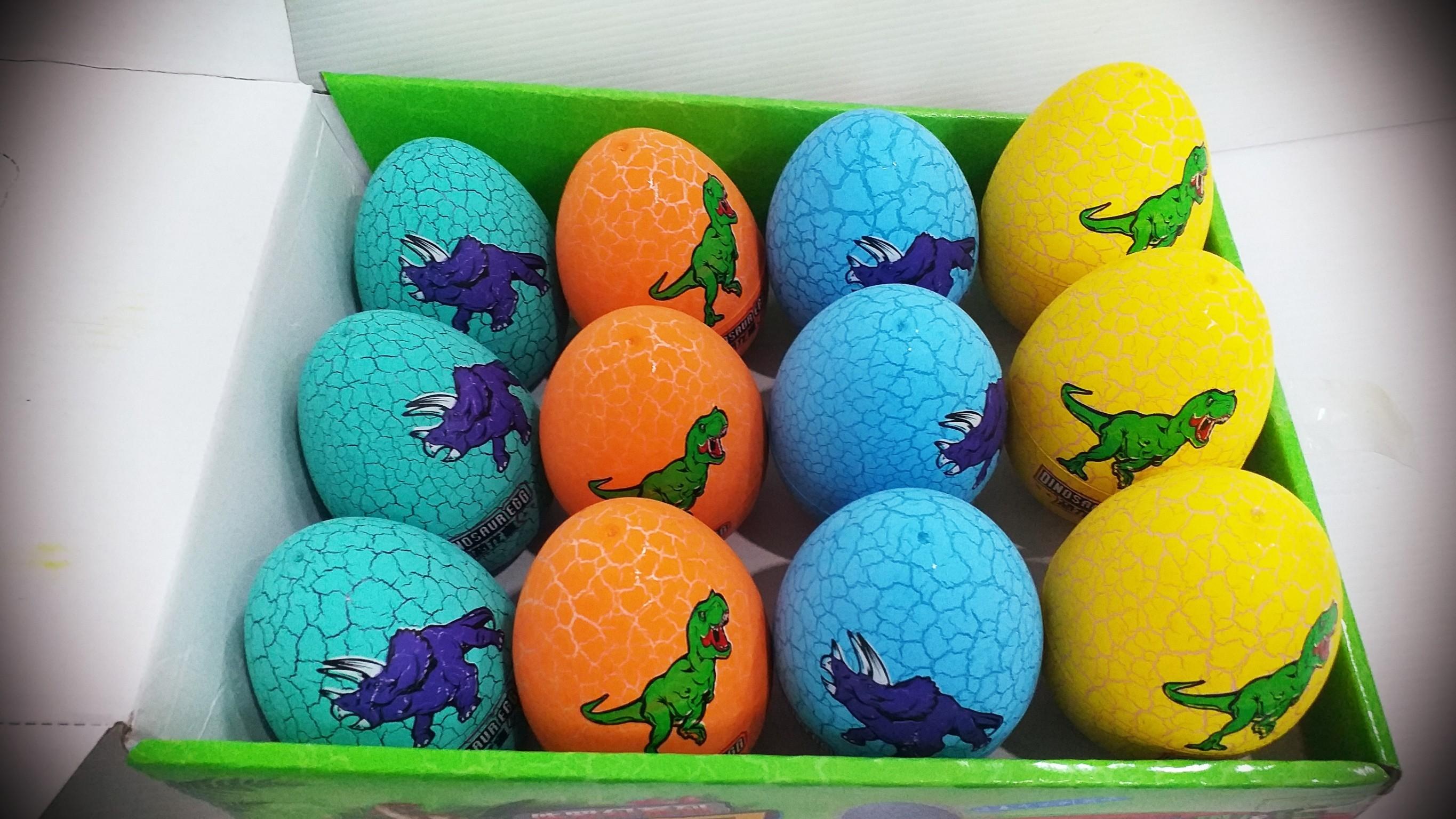หุ่นจำลองไดโนเสาร์ในไข่ไดโนเสาร์ฟักได้ของเล่นล้มลุกเพื่อการศึกษาสำหรับเด็ก(คละสี12ลูก)