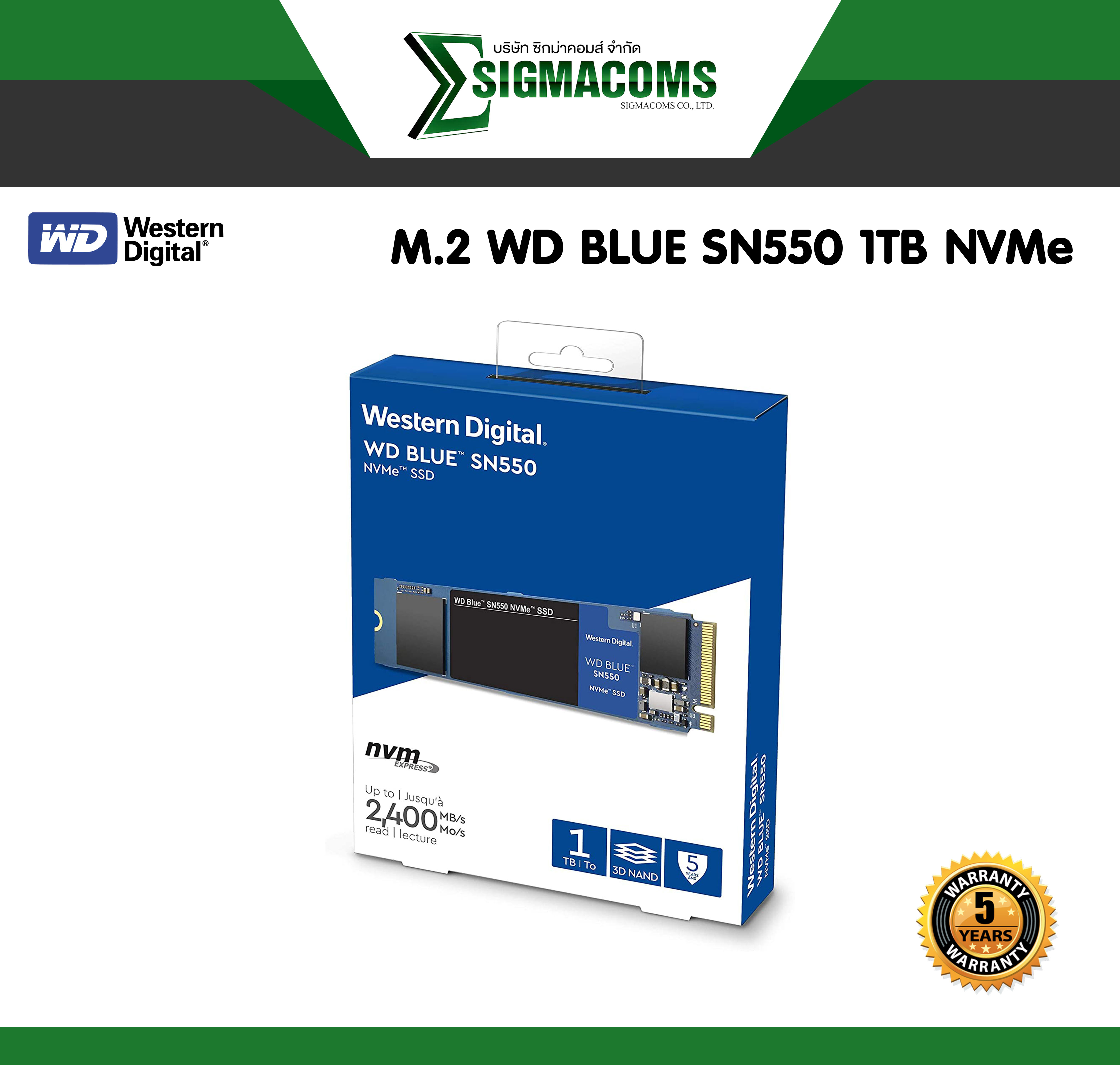 SSD M.2 WD BLUE SN550 1TB NVMe ของใหม่ !! ประกัน 5 ปี