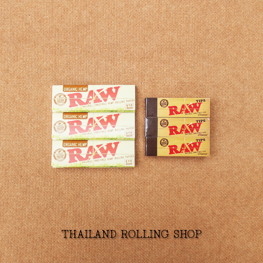 ชุดกระดาษ+ฟิลเตอร์ RAW Organic 1¼ Size Set Paper+Tips Fast Shipping