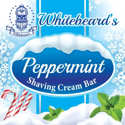Whitebeard Men's Premium Peppermint Shaving Cream Soap Bar