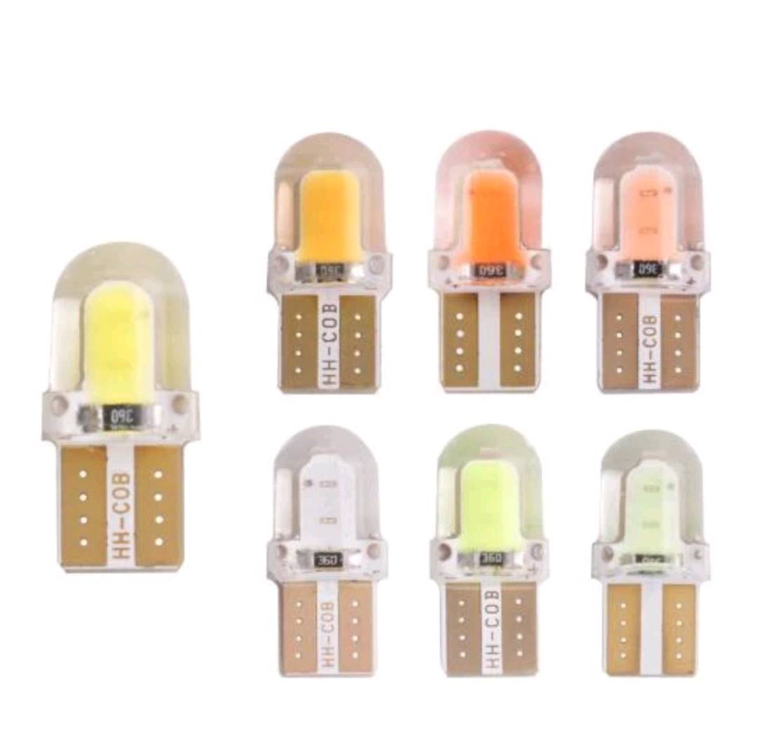หลอดไฟหรี่ LED T10 ไฟแผนที่ 2COB ไฟส่องป้ายสว่างมาก 12V (1คู่) 9 สี ไอ ...
