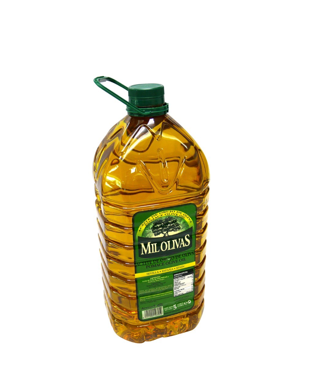 5L./ขวด/BOTTLE น้ำมันมะกอกโพมาซ 5 ลิตร (น้ำมันมะกอกสำหรับผัด/ทอด) “MIL OLIVAS” BRAND POMACE OLIVE OIL