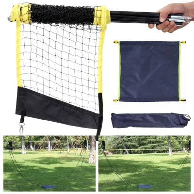 Portable Badminton Net Foldable Volleyball Tennis Badminton Net Rack