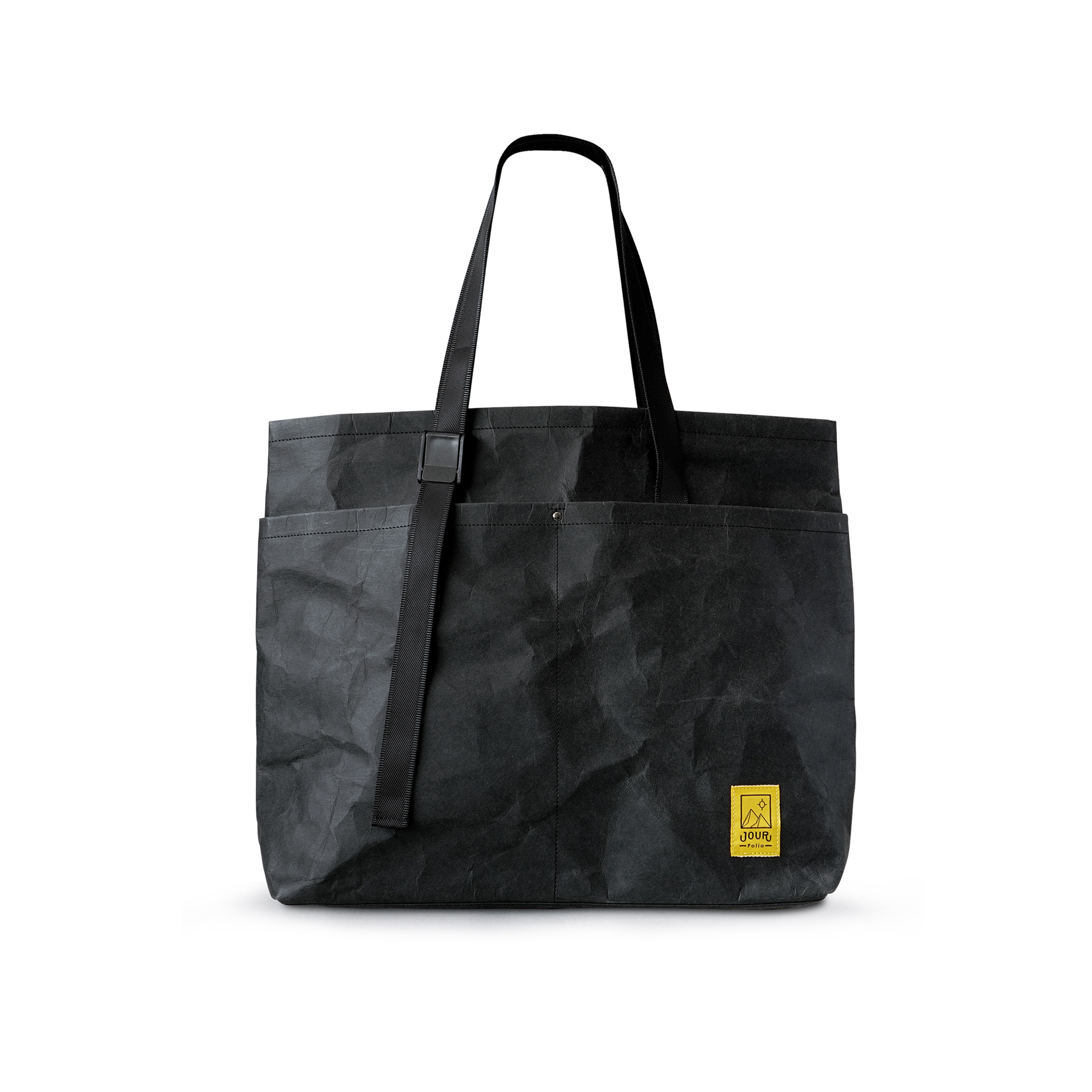 Folio Brand: Jour Tote Bag (Landscape) Black กระเป๋าสะพายไหล่ กระเป๋าถือลุคสบายๆ ทนทานสมบุกสมบัน