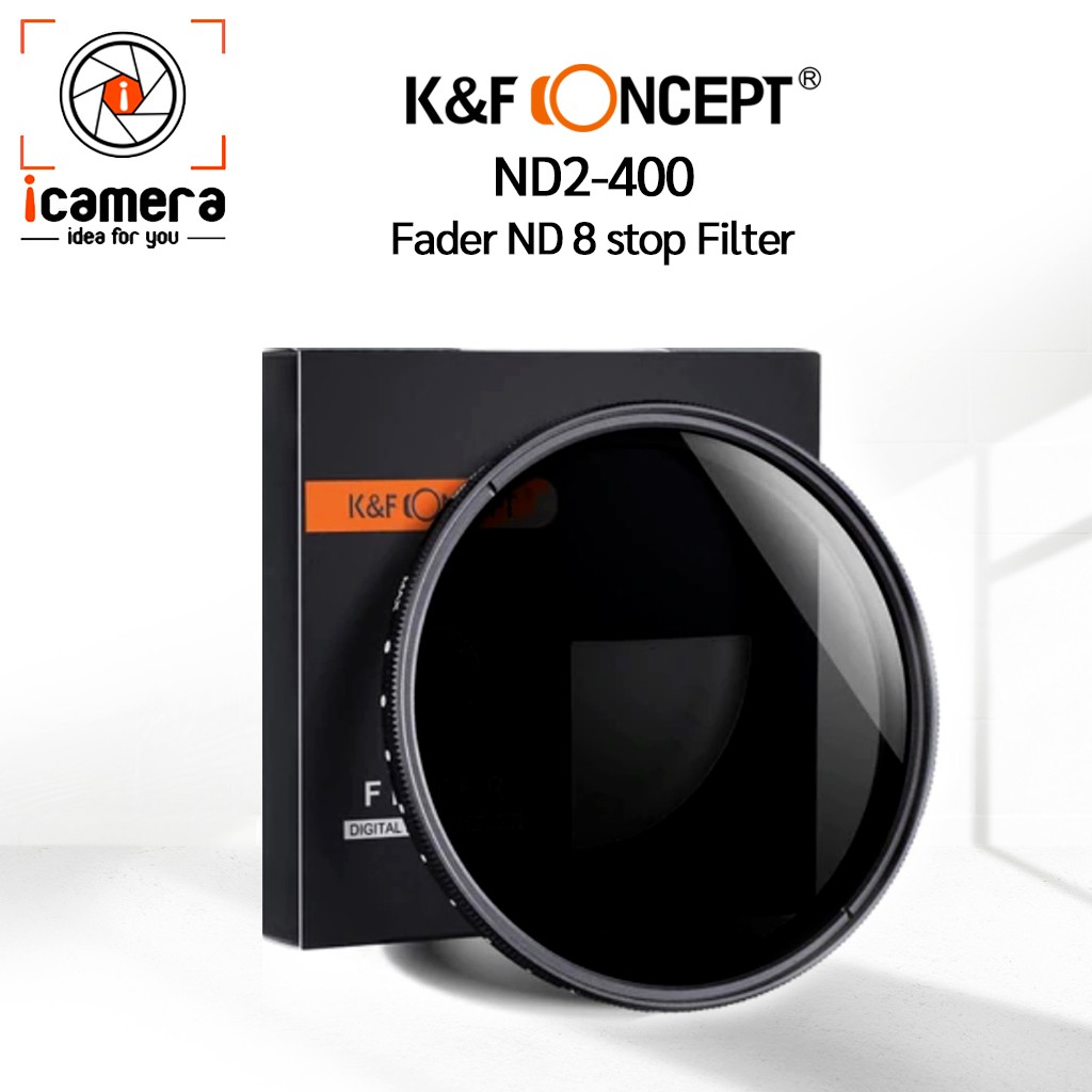 K&F Concept ND2-400 Fader Filter คุณภาพสุง ขนาด 37 , 40.5 , 49 , 55 , 58 , 67 , 72 , 77, 82 mm.