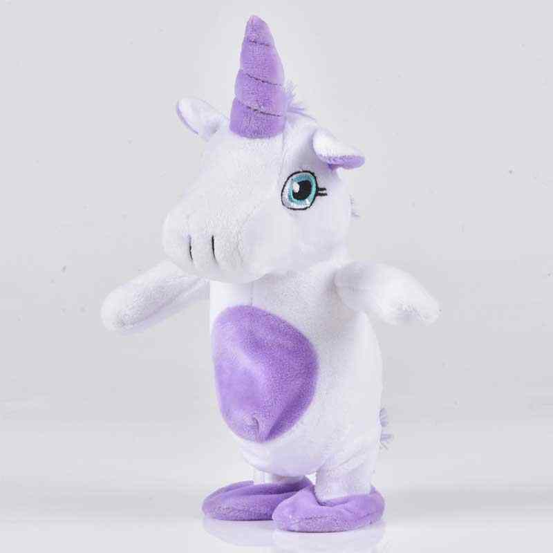 ตุ๊กตายูนิคอร์นของเล่นเดินได้สิ่งที่คุณพูดของเล่นเด็ก   Talking Walking Unicorn Plush Toy – Repeats What You Say Childrens Toy สี White สี White